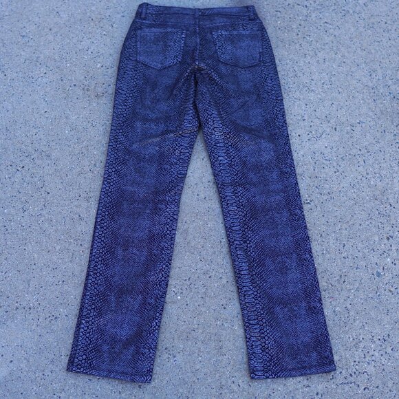 Jones NY Snakeskin Jeans Size 6 Mid-Rise Straight Leg Black Gray Stretch - Picture 11 of 13